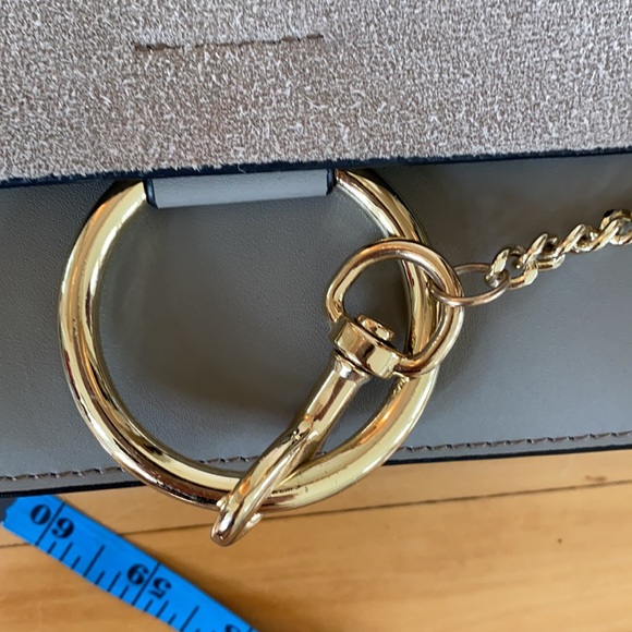 Gray suede bag circle closure designer inspired - Picture 3 of 12